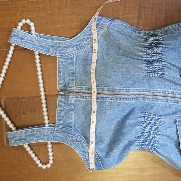 Madewell Womens Denim Smock Waist Sleeveless Jumpsuit - Picture 12 of 15